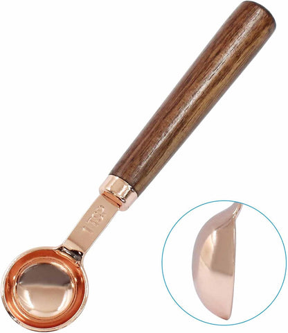 1 Teaspoon Coffee Scoop, 5 ml, Wooden with Long Handle | Measuring Spoon, For Coffee Bean, For Tea, Powder, Spices