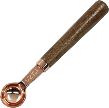 1 Teaspoon Coffee Scoop, 5 ml, Wooden with Long Handle | Measuring Spoon, For Coffee Bean, For Tea, Powder, Spices