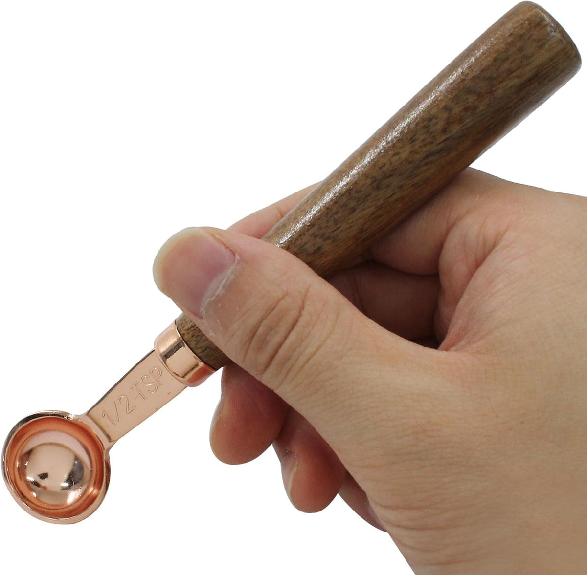 1 Teaspoon Coffee Scoop, 5 ml, Wooden with Long Handle | Measuring Spoon, For Coffee Bean, For Tea, Powder, Spices
