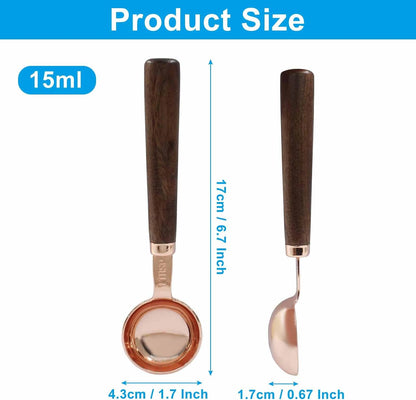 1 Teaspoon Coffee Scoop, 5 ml, Wooden with Long Handle | Measuring Spoon, For Coffee Bean, For Tea, Powder, Spices