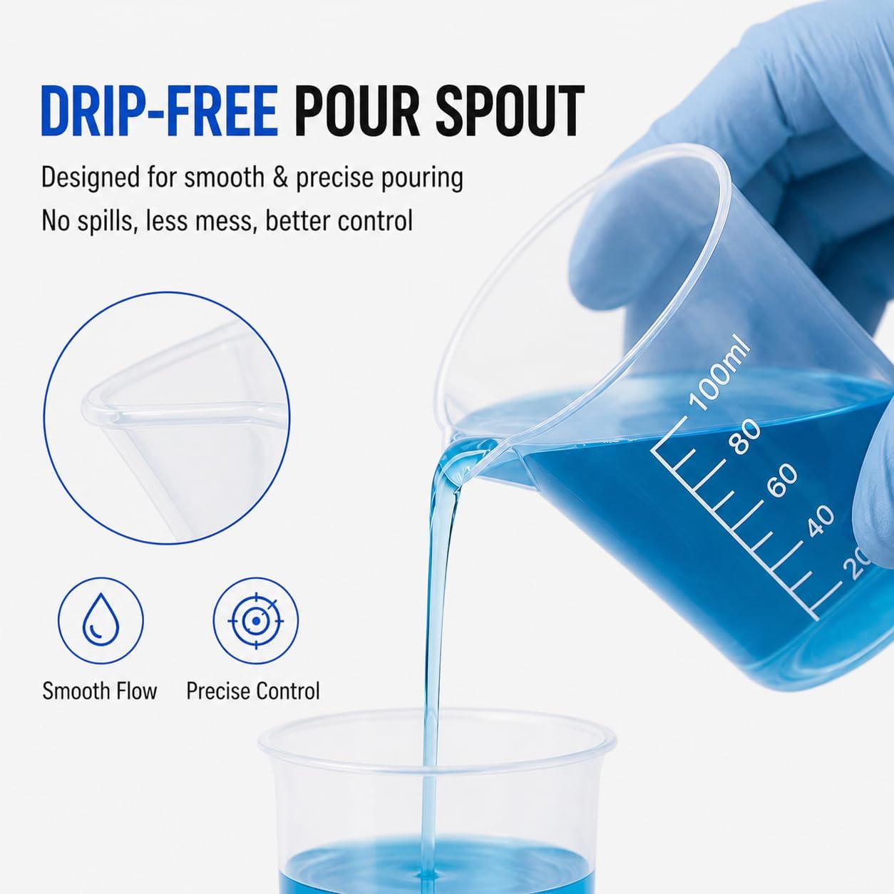 4 Pcs 100ml/3.4oz Plastic Graduated Cup Clear Measuring Cup Multipurpose Mixing Cups for Kitchen Cooking Medicine Measure Tool