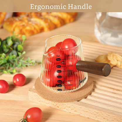 Joeyan Espresso Cups 7 oz, Gray Glass Measuring Cup, Espresso Accessories