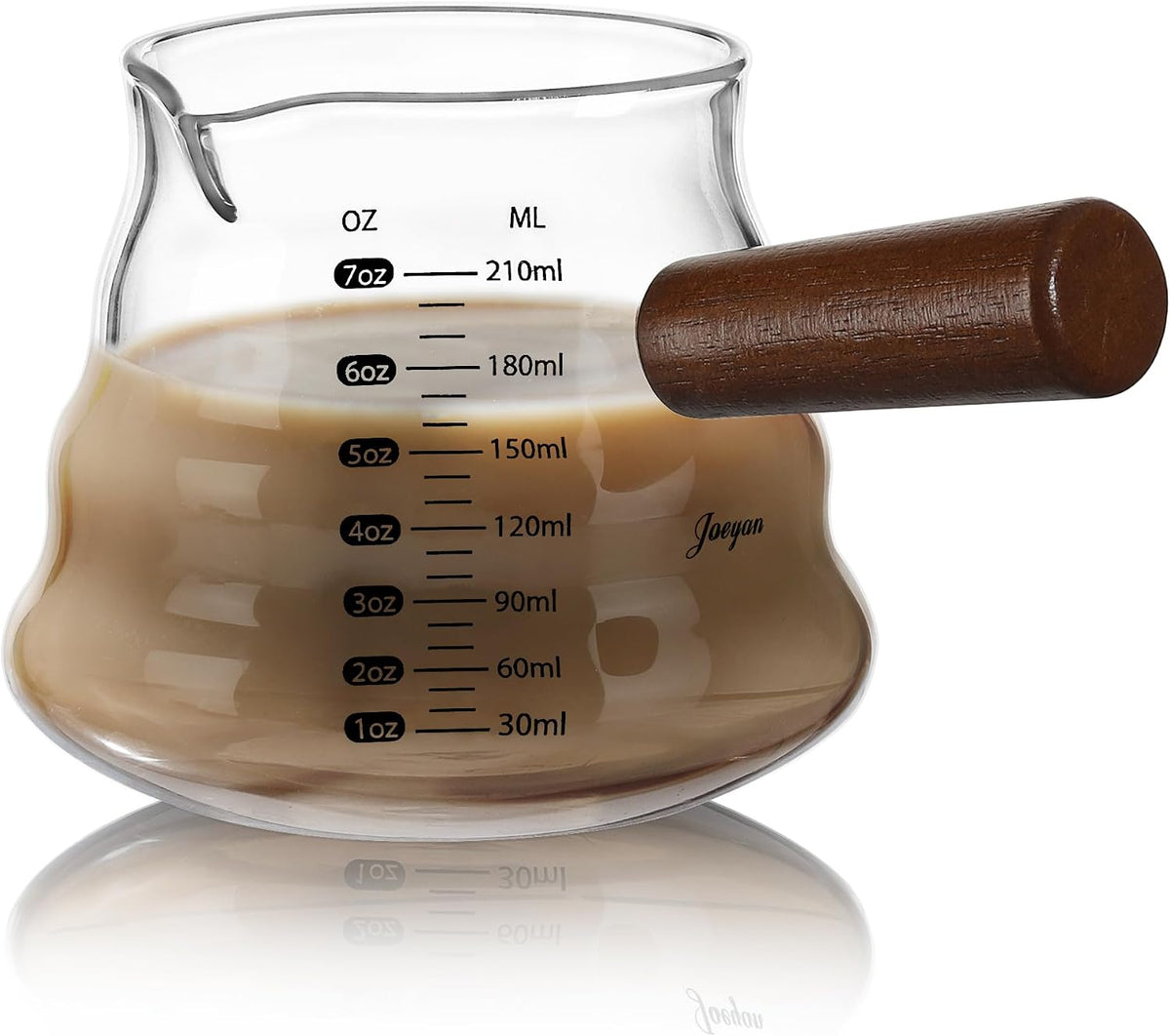 Joeyan Espresso Cups 7 oz, Gray Glass Measuring Cup, Espresso Accessories