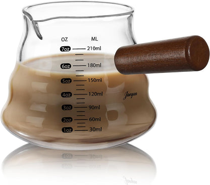 Joeyan Espresso Cups 7 oz, Gray Glass Measuring Cup, Espresso Accessories