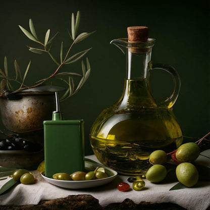 20 oz Ceramic Olive Oil Dispenser Bottle Green Olive Oil Dispenser Large Capacity Vinegar Cruet with Stainless Steel Spout for Storage Vinegar, Coffee Syrups and Other Liquids
