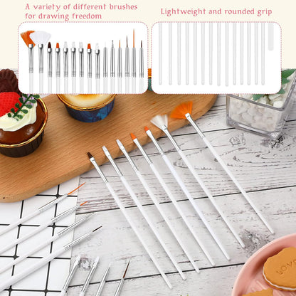 30 Pcs 30 Pcs Cake Decorating Brushes Cookie Painting Set, Pink