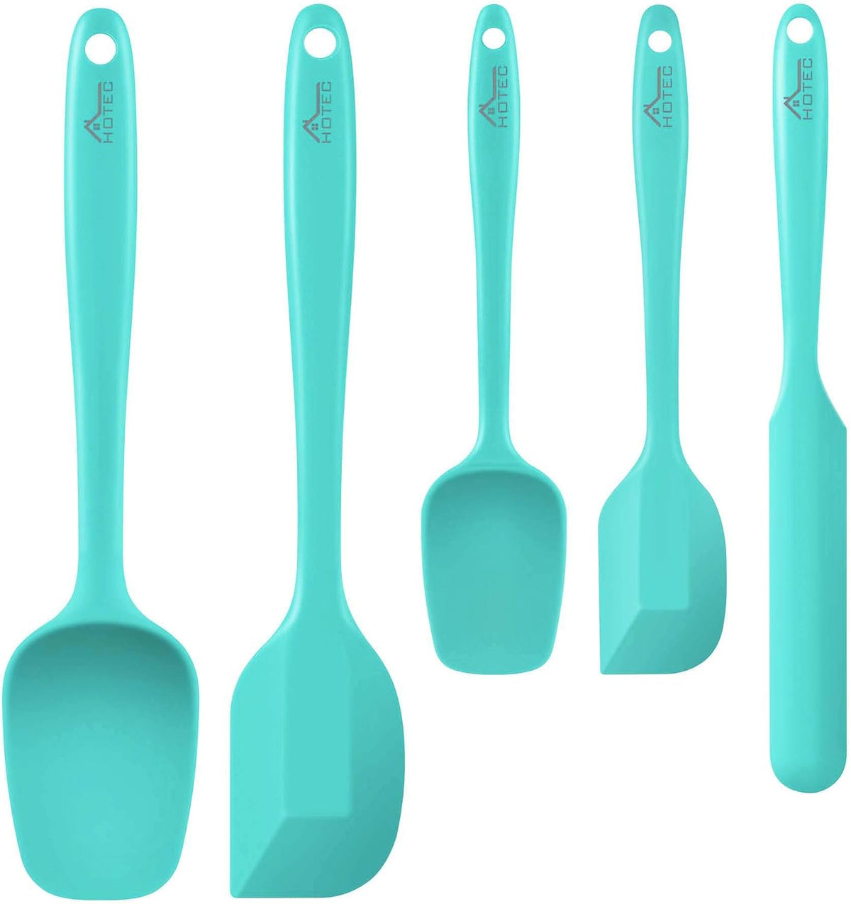 Silicone Rubber Spatula Set, BPA-Free, Black, Set of 5