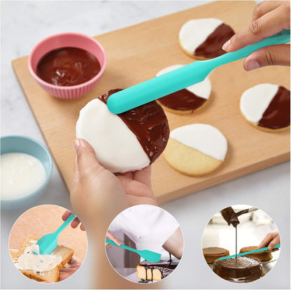 Silicone Rubber Spatula Set, BPA-Free, Black, Set of 5