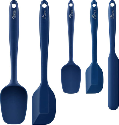 Silicone Rubber Spatula Set, BPA-Free, Black, Set of 5