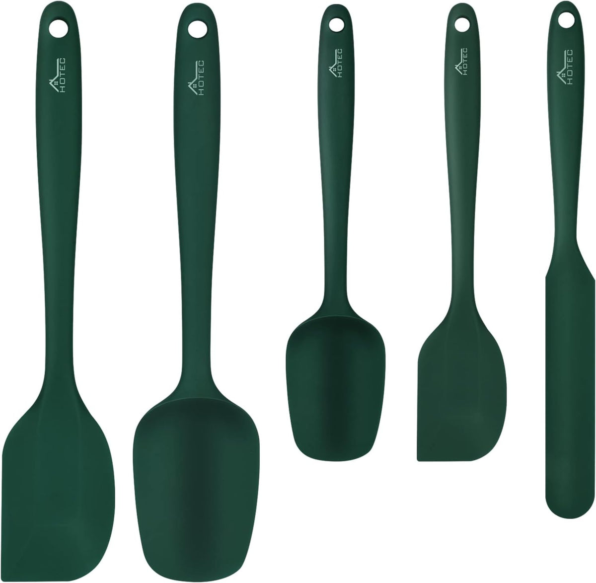 Silicone Rubber Spatula Set, BPA-Free, Black, Set of 5