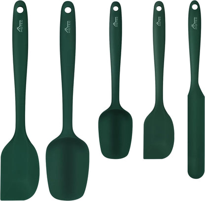 Silicone Rubber Spatula Set, BPA-Free, Black, Set of 5