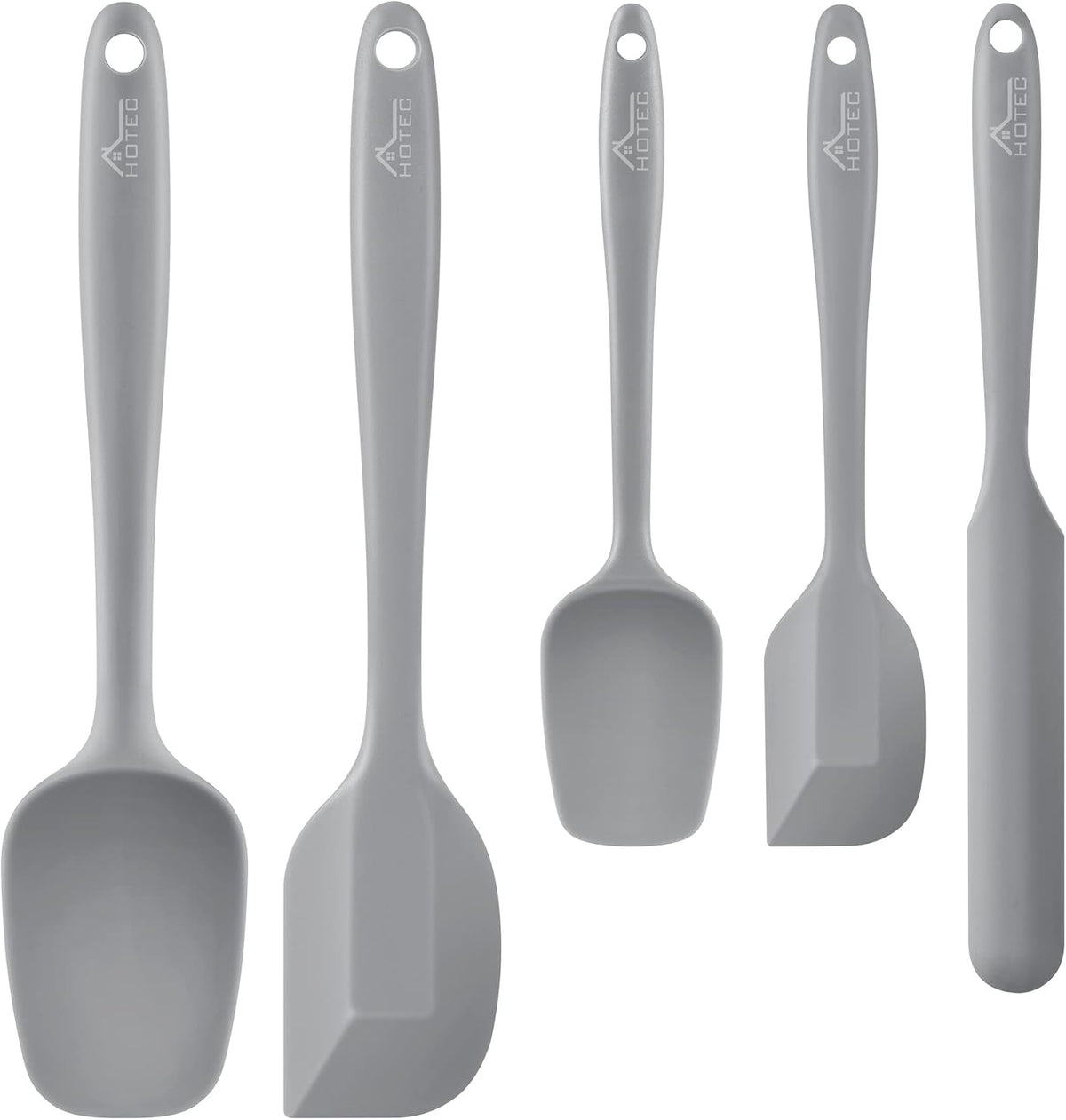 Silicone Rubber Spatula Set, BPA-Free, Black, Set of 5