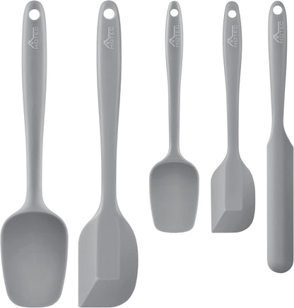 Silicone Rubber Spatula Set, BPA-Free, Black, Set of 5