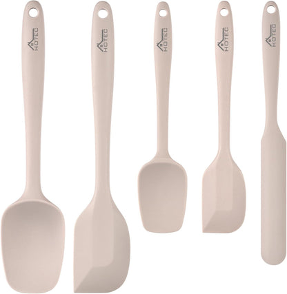 Silicone Rubber Spatula Set, BPA-Free, Black, Set of 5