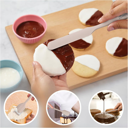 Silicone Rubber Spatula Set, BPA-Free, Black, Set of 5