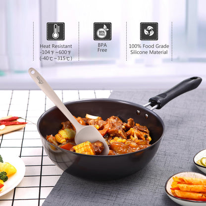 Silicone Rubber Spatula Set, BPA-Free, Black, Set of 5