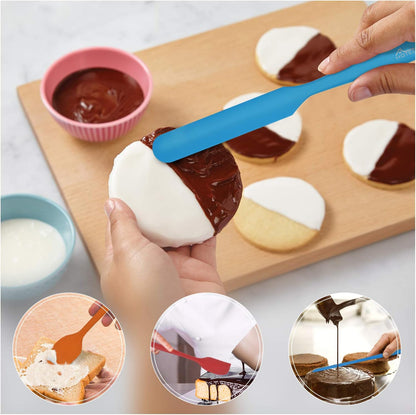 Silicone Rubber Spatula Set, BPA-Free, Black, Set of 5