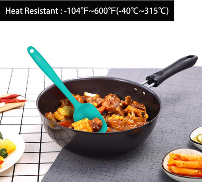 Silicone Rubber Spatula Set, BPA-Free, Black, Set of 5