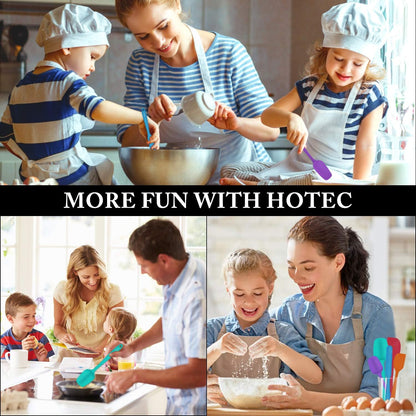 Silicone Rubber Spatula Set, BPA-Free, Black, Set of 5