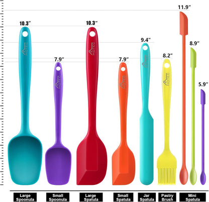 Silicone Rubber Spatula Set, BPA-Free, Black, Set of 5