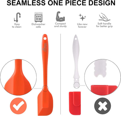 Silicone Rubber Spatula Set, BPA-Free, Black, Set of 5