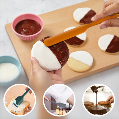 Silicone Rubber Spatula Set, BPA-Free, Black, Set of 5