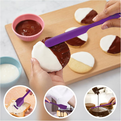 Silicone Rubber Spatula Set, BPA-Free, Black, Set of 5