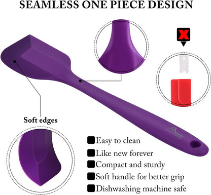 Silicone Rubber Spatula Set, BPA-Free, Black, Set of 5