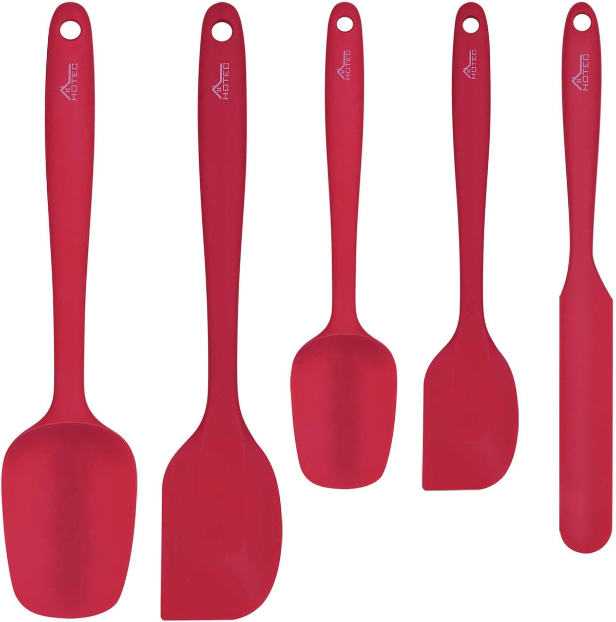 Silicone Rubber Spatula Set, BPA-Free, Black, Set of 5