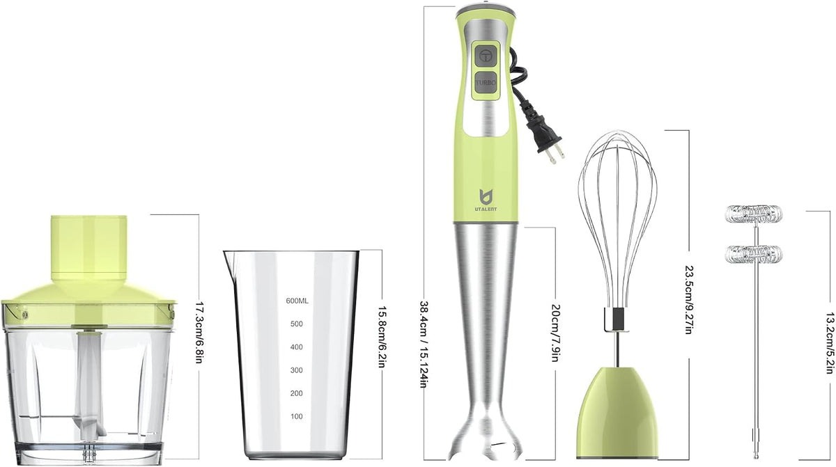 Immersion Hand Blender with chopper - Puree Baby Food, Sauce & Soup