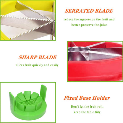 Fruit Cutter Slicer, 4 in 1 Apple Slicer with Peeler & Cleaning Brush