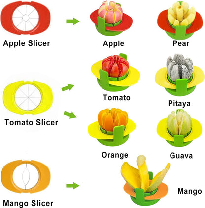 Fruit Cutter Slicer, 4 in 1 Apple Slicer with Peeler & Cleaning Brush