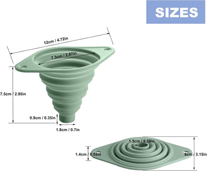 Kitchen Funnel Set 7 Pack, Collapsible Silicone Funnel for Filling Bottles, Beverage, Lab, Oil, Paint - Kitchen Gadgets Accessories Multicolor