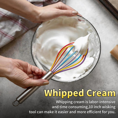 Stainless Steel Whisk Set, 3 Packs Balloon Whisk for Cooking, Whisking, Blending (8",10",12")