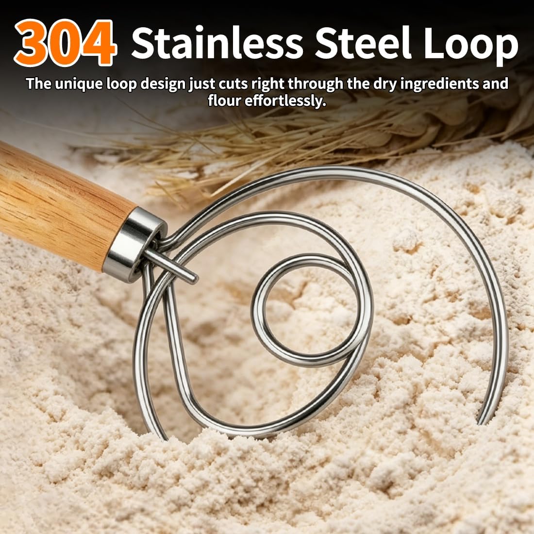 Stainless Steel Whisk Set, 3 Packs Balloon Whisk for Cooking, Whisking, Blending (8",10",12")