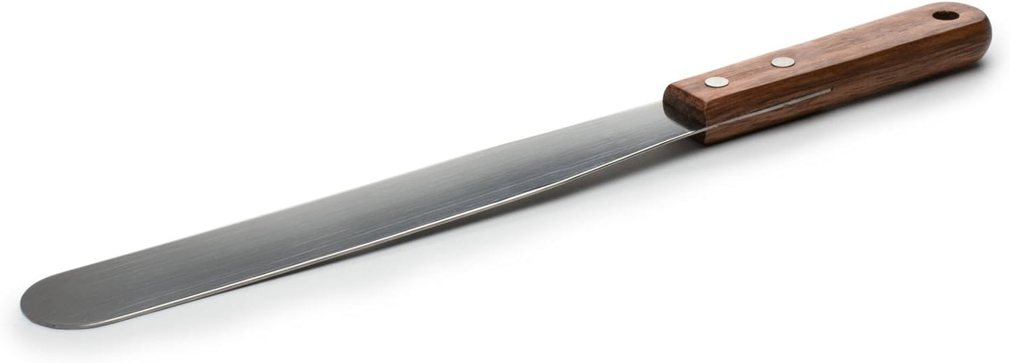 Fox Run Offset Icing Spatula, 4.25-Inch Stainless Steel Blade, Wood Handle, Metallic