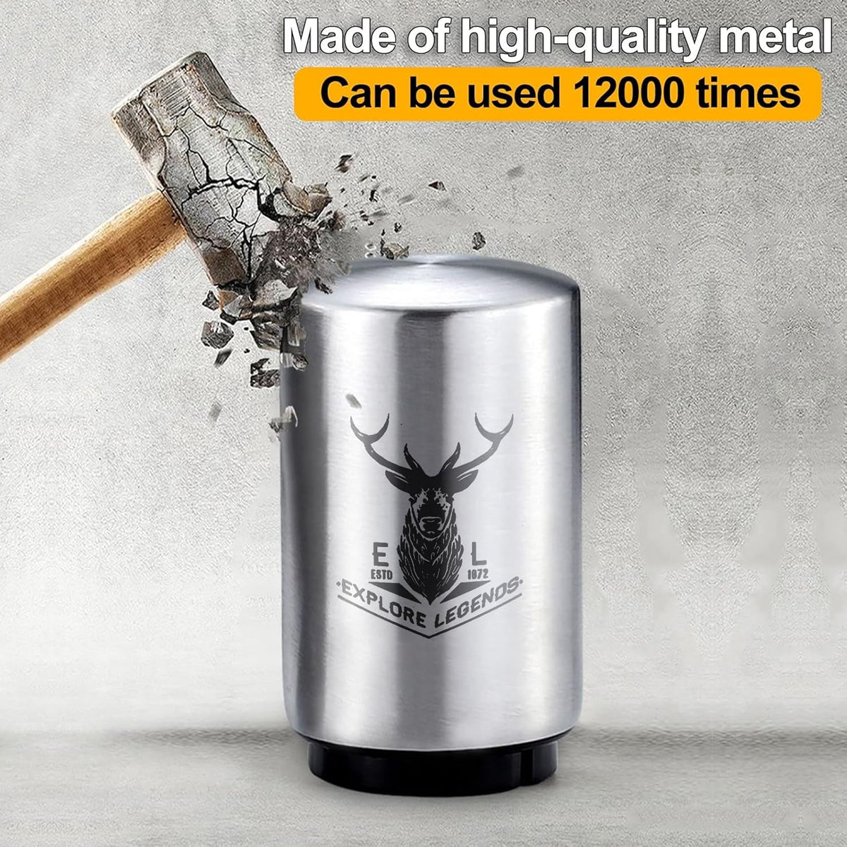 2PCS Beer Bottle Opener with Magnetic Cap, Automatic Stainless Steel One-Handed Bottle Cap Opener, Spring Loaded Push&Pop for Kitchen Home Bar Restaurant Household Utensils Destapador de Cerveza