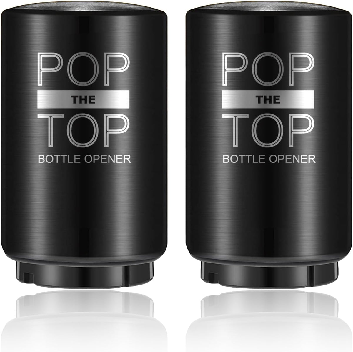 2PCS Beer Bottle Opener with Magnetic Cap, Automatic Stainless Steel One-Handed Bottle Cap Opener, Spring Loaded Push&Pop for Kitchen Home Bar Restaurant Household Utensils Destapador de Cerveza