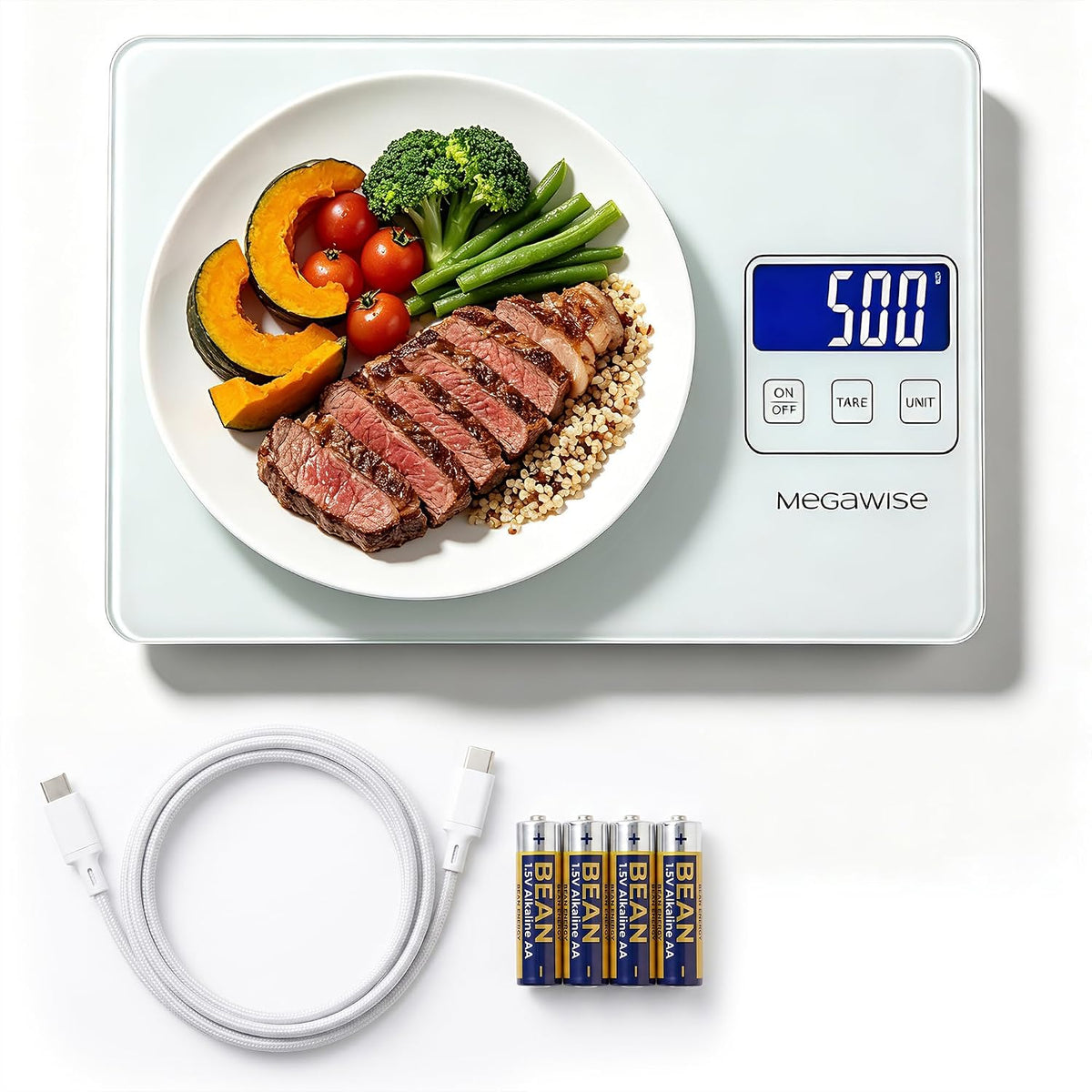 Digital Kitchen Food Scale, 33lb, USB Rechargeable