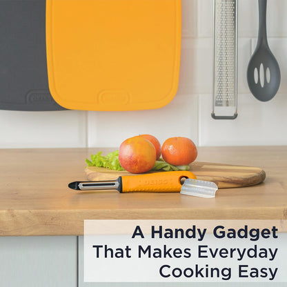 Deiss PRO Swivel Vegetable Peeler - Sharp Stainless Steel Peeler With Easy Non-Slip Hand Grip, Potato Peelers For Kitchen, Fruit, Carrot, Apple, Veggie, Kiwi, Durable, And Dishwasher Safe (ORANGE)
