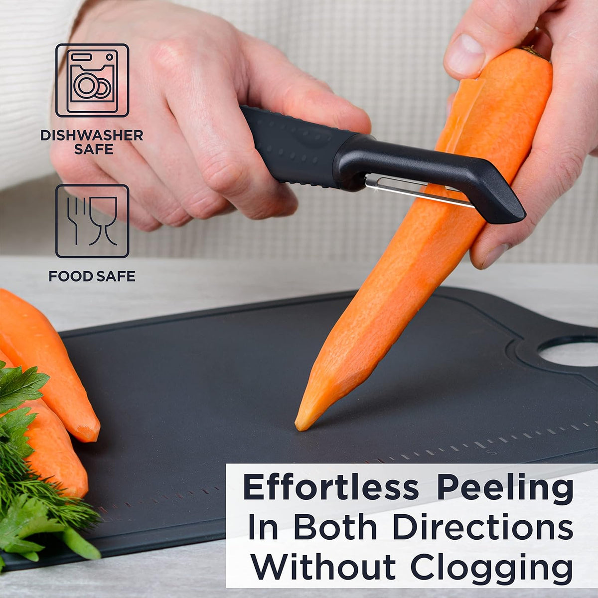 Deiss PRO Swivel Vegetable Peeler - Sharp Stainless Steel Peeler With Easy Non-Slip Hand Grip, Potato Peelers For Kitchen, Fruit, Carrot, Apple, Veggie, Kiwi, Durable, And Dishwasher Safe (ORANGE)