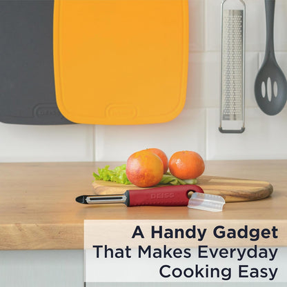 Deiss PRO Swivel Vegetable Peeler - Sharp Stainless Steel Peeler With Easy Non-Slip Hand Grip, Potato Peelers For Kitchen, Fruit, Carrot, Apple, Veggie, Kiwi, Durable, And Dishwasher Safe (ORANGE)