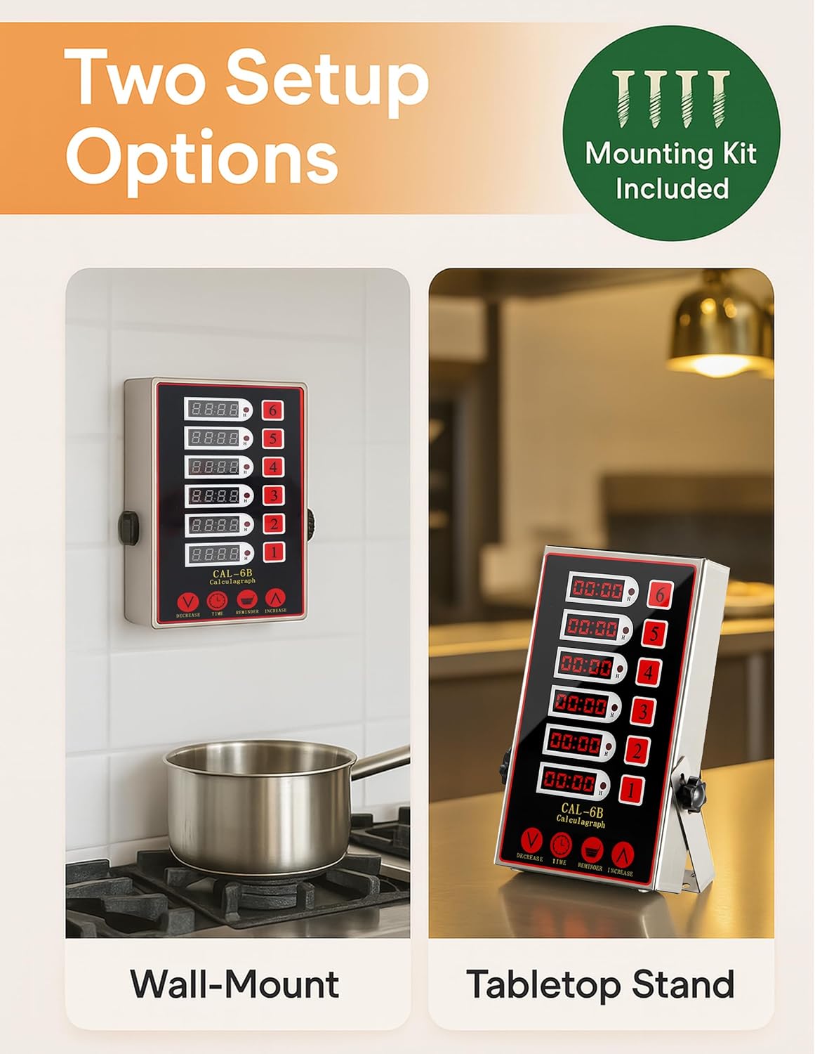 Commercial 8 Channels Digital Kitchen Timer, Calculagraph Fry Timer