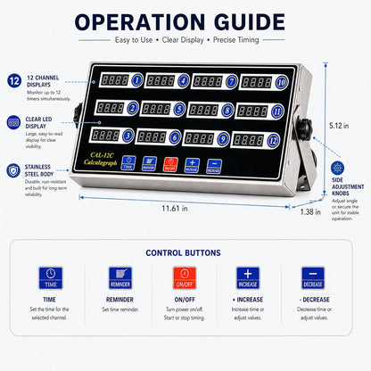 Commercial 8 Channels Digital Kitchen Timer, Calculagraph Fry Timer