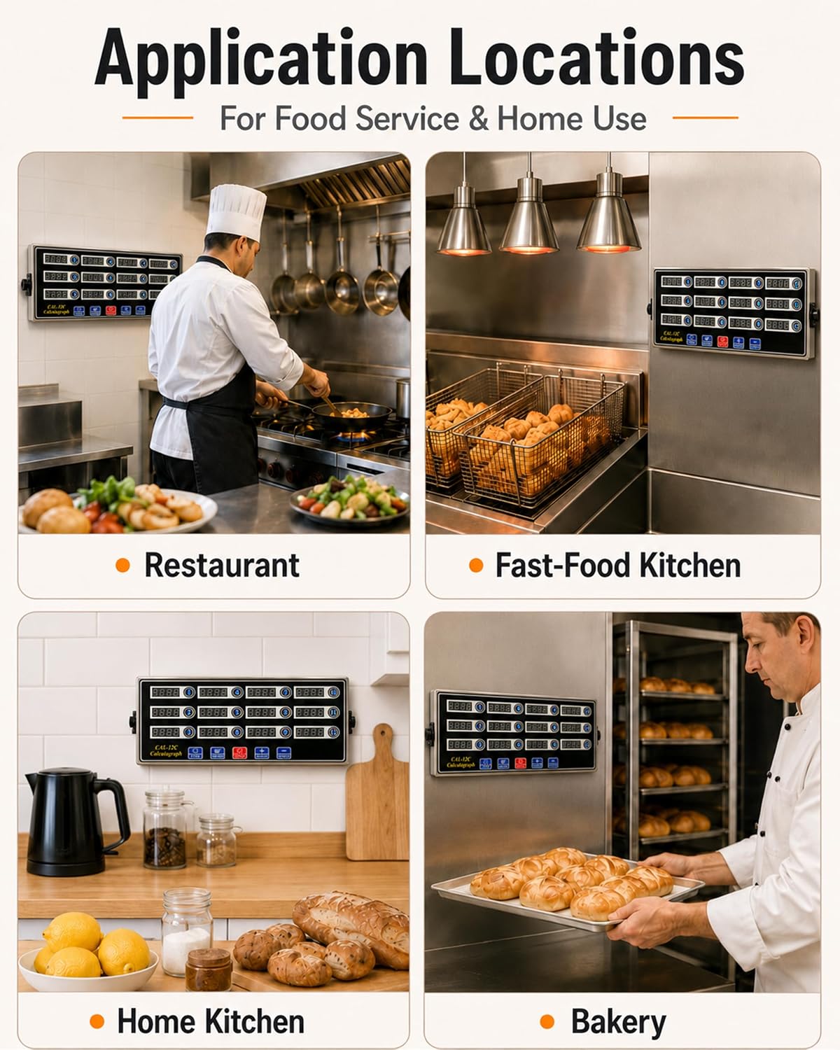 Commercial 8 Channels Digital Kitchen Timer, Calculagraph Fry Timer