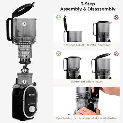 Juicer Machines with 5.3" Extra Wide Chute, Whole Fruits Vegetables
