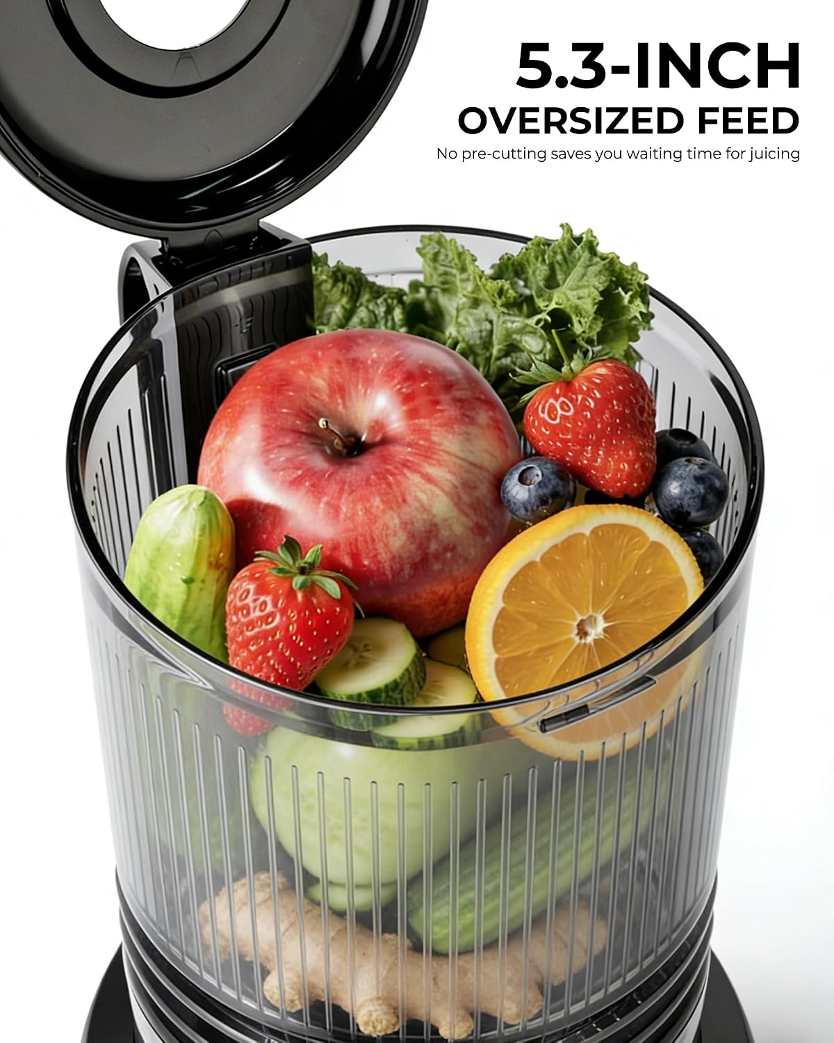 Juicer Machines with 5.3" Extra Wide Chute, Whole Fruits Vegetables