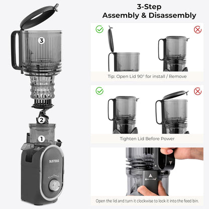 Juicer Machines with 5.3" Extra Wide Chute, Whole Fruits Vegetables
