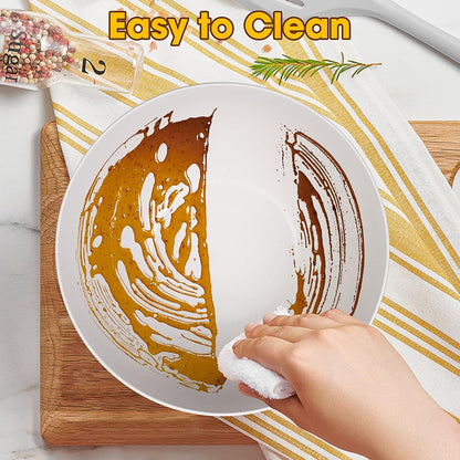 Salad Bowl Set of 3, Natural Bamboo Fiber Salad Serving Bowls with Lids,Mixing Bowl for Preparing and Serving Salad, Cereal, Fruit, Veggies, Popcorn,Chips & Bread(10",8",6")
