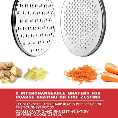Cheese Grater Citrus Lemon Zester with Food Storage Container & Lid - Perfect For Hard Parmesan Or Soft Cheddar Cheeses, Ginger, Vegetables, Butter, Chocolate & Nutmeg (Black)